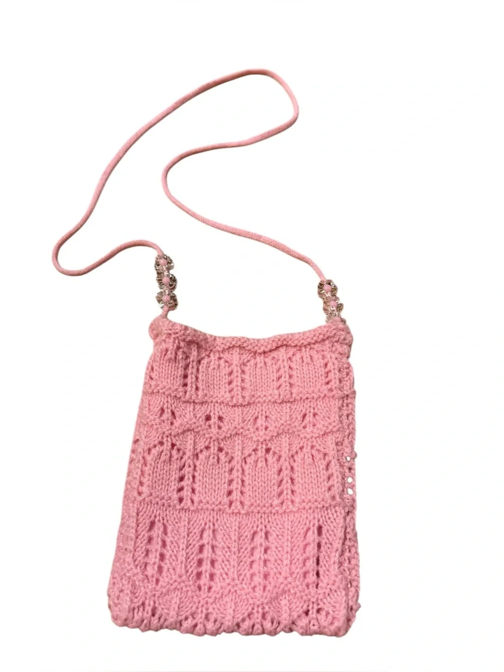 Handmade Light Pink Beaded Purse
